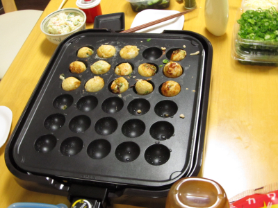 たこ焼き作成中 たこ焼き作成中
